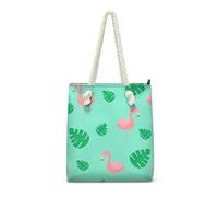 Sac Fourre Tout Animaux Feuilles Palmier Sac de Plage Polyester Sac a Main Femme de Cours Tote Bag Homme Lavable Sacs pour Femmes Tote Bag Enfant Sacs À Main Réutilisable Totebag Cabas Femme 36x37cm/1