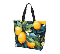 Sac fourre-tout aquarelle feuilles de citron pour femme, sac à main à bandoulière motif fleurs tropicales, grand sac à main résistant à l'eau avec poche intérieure pour le travail, les voyages