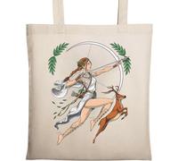 Sac fourre-tout Artemis en coton naturel écologique déesse de la chasse Beige
