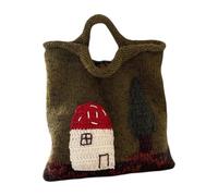Sac fourre-tout au crochet - Sac à main en dure des champignons, accessoire de mode décontracté quotidien | Soupchée en coton en cotoncore polyvalent avec poignées, motifs de champignons colorés pour