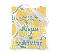Sac fourre-tout avec citation chrétienne Jésus limonade Inspire, cadeau de Dieu, sac à bandoulière inspiré de la foi pour les amateurs de limonade, Limonade-t Royaume-Uni, INCHES