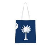 Sac fourre-tout avec drapeau de la Caroline du Sud. Toile légère, double poignée, sac fourre-tout élégant pour femme, parfait pour le shopping, le travail et le transport quotidien.