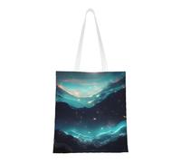 Sac fourre-tout avec étoiles de science-fiction. Toile légère, double poignée, sac fourre-tout élégant pour femme, parfait pour le shopping, le travail et le transport quotidien.