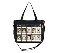 Sac Fourre-Tout Avec Fenêtre Transparente | Pochette de Rangement à Fermeture Éclair en Toile,Sac cabas pour pins - Pour Voyages en Plein Air, École, Loisirs, Shopping, Femmes, Filles, Adolescentes, A