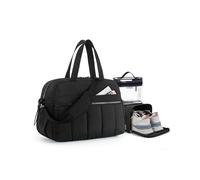 Sac fourre-tout avec fermeture éclair, sac de gym pour femme, sac de voyage, sac de voyage pour femme, sac de week-end, Noir - Grand, L, Utilité