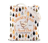 Sac fourre-tout avec inscription « Chicken Lady Inspire » - Cadeau pour les amateurs de ferme - Sac à main pour fille de campagne - Sac à bandoulière sur le thème des poules (ChickenLady T)