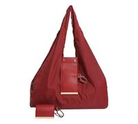 Sac fourre-tout avec porte-clés - Décontracté - Pliable - Respectueux de l'environnement - Grand sac extensible pour femme - Travail et voyage, Rouge, 15.35x11.02x2.76(inch)
