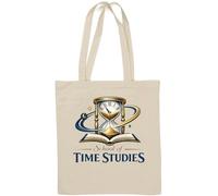 Sac fourre-tout blanc en coton naturel Study of Time Through Ancient Symbols