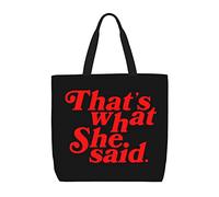 Sac Fourre-Tout C'Est Ce Qu'Elle A Dit Sac À Main Décontracté Avec Poignées Réutilisable Sacs En Toile, Pour École, Femmes, Shopping, Tous Les Jours