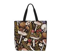 Sac Fourre-Tout Champignons Sac À Provisions En Toile Réutilisable Lavables Sacs En Toile, Pour Femmes, École, Tous Les Jours, Shopping