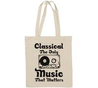 Sac fourre-tout classique The Only Music That Matters Cassette Tape Graphic en coton naturel Blanc