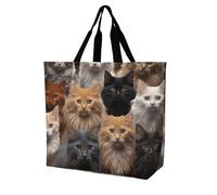 Sac Fourre-Tout Collection De Chats Sac À Dos Lavables Personnaliser Sacs À Main, Pour Tous Les Jours, Shopping, Filles, 50x40cm