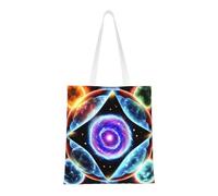 Sac fourre-tout Cosmic Stars. Toile légère, double poignée, sac fourre-tout élégant pour femme, parfait pour le shopping, le travail et le transport quotidien.