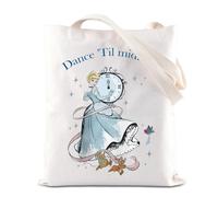 Sac fourre-tout Dance Til Midnight Princesse Cendrillon Cadeau pour les fans de conte de fées Jaq et Gus Cadeau pour les amateurs de Magic Kingdom, blanc, 14.56INCHES