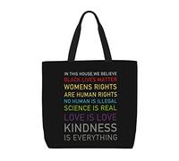 Sac Fourre-Tout Dans Cette Maison, Nous Croyons Que La Vie Des Noirs Compte Sac De Shopping Pliable Personnaliser Sacs En Toile Pour Femmes, Pour Voyage, Burea, Shopping, Tous Les Jours