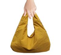 Sac fourre-tout de couleur unie, sac à bandoulière en nylon de grande capacité pour femme, sac à main à texture drapée, sac fourre-tout léger et doux pour l'université, les voyages, le travail, un