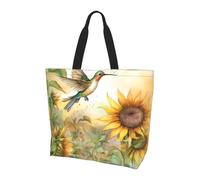 Sac fourre-tout de ferme en forme de colibri pour femme, sac à main à bandoulière, sac à main tournesol, grand sac à main résistant à l'eau avec poche intérieure pour le travail, les voyages, l'école