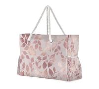 Sac fourre-tout de grande capacité pour femme avec poches latérales et porte-gobelets sur le côté Or rose