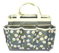 Sac fourre-tout de jardin, sac à outils de jardin, capacité 12 x 5, 5 x 10 cm, fourre-tout en tissu Oxford avec plusieurs poches latérales, motif marguerite, organisateur d'outils portable pour