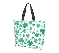 Sac fourre-tout de la Saint-Patrick Vert Shamrock Shopping School Sacs fourre-tout Grand sac d'épicerie Sac à bandoulière réutilisable léger