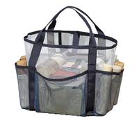 Sac fourre-tout de plage, organiseur de voyage en maille, design à plusieurs poches, structure légère et spacieuse, rangement de vacances pour femmes et familles, parfait pour les serviettes, 42 x 18