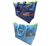 Sac Fourre-tout De Plage - Sac À Main De Voyage, Grande Capacité | Vêtements De Vacances Épicerie Pour Le Travail Chaussures De Sport Voyages École Piscine À Bandoulière Poche En Filet Imperméable