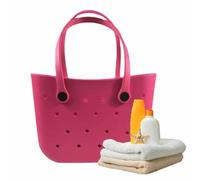 Sac fourre-tout de plage | Sac imperméable en EVA | Grand sac de voyage lavable et résistant aux pointes | Sac de sport pour femme - Cadeau de vacances d'été, rose rouge, Refer to description