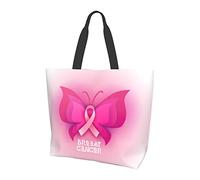 Sac fourre-tout de sensibilisation au cancer du sein papillon papillon pour femme, sacs fourre-tout pour femme, sac fourre-tout étanche pour professeur, salle de sport, travail, école avec poche inté