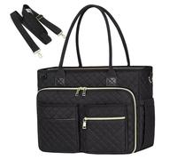 Sac fourre-tout de travail 42 x 15 x 32 cm en nylon à plusieurs poches pour enseignant avec pochette pour bouteille, boucle pour stylo, porte-clés, porte-documents avec sangle réglable et poigné