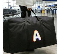 Sac fourre-tout de voyage à motif de lettres arc-en-ciel, sac de rangement extra large, sac de bagage pliable, sac fourre-tout grande capacité imperméable & anti-humidité avec motif de lettres initial