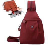 Sac Fourre-tout De Voyage Antivol 3 En 1, Sac À Dos À Bandoulière Convertible For Femmes, Sac De Poitrine De Banlieue Étanche(Red)