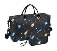 Sac fourre-tout de voyage avec étoiles filantes et ciel noir avec trousse de toilette pour la randonnée imperméable
