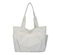 Sac fourre-tout de voyage élégant pour femme, grande capacité, sac à main décontracté, léger et imperméable, sac à bandoulière pour le travail, la salle de sport, blanc, 35*16*27 cm / 13.78*6.3*10.63