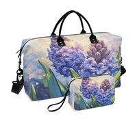 Sac fourre-tout de voyage en jacinthe avec trousse de toilette pour avion, voyage, gym, yoga, Jacinthe, Taille unique, Mode