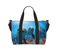 Sac fourre-tout de voyage imperméable avec motif dauphin qui vous regarde, sac de voyage pour la salle de sport pendant la nuit