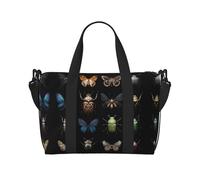 Sac fourre-tout de voyage imprimé avec brochure de spécimen papillon, sac de sport de grande capacité, sac à bandoulière léger, unisexe