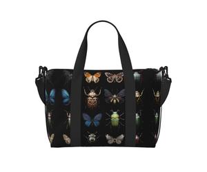 Sac fourre-tout de voyage imprimé avec brochure de spécimen papillon, sac de sport de grande capacité, sac à bandoulière léger, unisexe