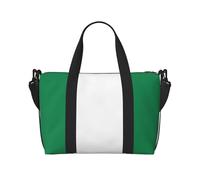 Sac fourre-tout de voyage imprimé drapeau du Nigeria Sac de sport Sac de gym Sac de nuit Noir Taille unique, Noir/blanc, One Size