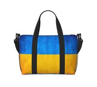 Sac fourre-tout de voyage imprimé drapeau ukrainien Sac fourre-tout Sac de sport Sac de gym Sac de week-end Sacs de nuit, noir, One Size