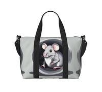 Sac fourre-tout de voyage imprimé souris dans le trou, sac de gym de grande capacité, sac à bandoulière léger, unisexe