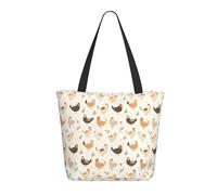 Sac fourre-tout de voyage pour femme - Joli sac à main léger à motif de poulet de campagne pour infirmière, plage, grand sac à main tendance avec fermeture éclair