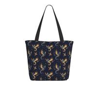 Sac fourre-tout de voyage pour femme - Motif ciel étoilé et phénix doré - Sac à main léger pour infirmière, plage - Grand sac à main tendance avec fermeture éclair