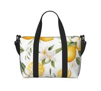 Sac fourre-tout de voyage unisexe avec bandoulière réglable et résistant à l'eau - Grande capacité, Citrons tropicaux frais, Taille unique