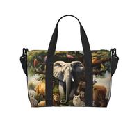 Sac fourre-tout de voyage unisexe avec motif nain de Noël traditionnel, sac de gym résistant à l'eau, grande capacité à bandoulière réglable, Animaux africains., Taille unique