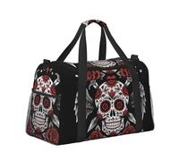 Sac fourre-tout de week-end pour homme et femme, sac fourre-tout de voyage léger, idéal pour la gym, le sport ou les voyages d'une nuit, Day of The Dead Sugar Skull