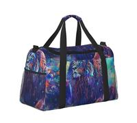 Sac fourre-tout de week-end pour homme et femme, sac fourre-tout de voyage léger, idéal pour la gym, le sport ou les voyages d'une nuit, univers léopard coloré galaxie