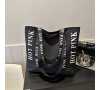 Sac Fourre-tout Décontracté De Grande Capacité Nouveau Sac À Bandoulière Pour Étudiant Sac À Main De Style Étranger De Mode, Sac Fourre-tout En canevas À Motif De Lettre Rose Vif, Sac À Bandoulière Lé