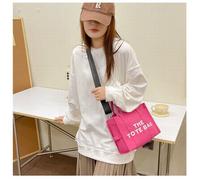 Sac fourre-tout décontracté en toile VITATA - Sac messager à bandoulière - Grand sac shopping de luxe - Rose