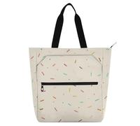 Sac fourre-tout décoratif pour enfants et adultes, une illustration simple pastel de petites éclaboussures dispersées grand sac à main avec fermeture éclair pour l'école, le shopping, les voyages