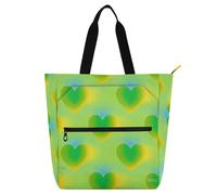 Sac fourre-tout décoratif pour enfants, étudiants, adultes, jaune-vert dégradé Valentine Amour, sac fourre-tout léger et robuste pour enseignant, sac fourre-tout pour l'école, le shopping, les courses